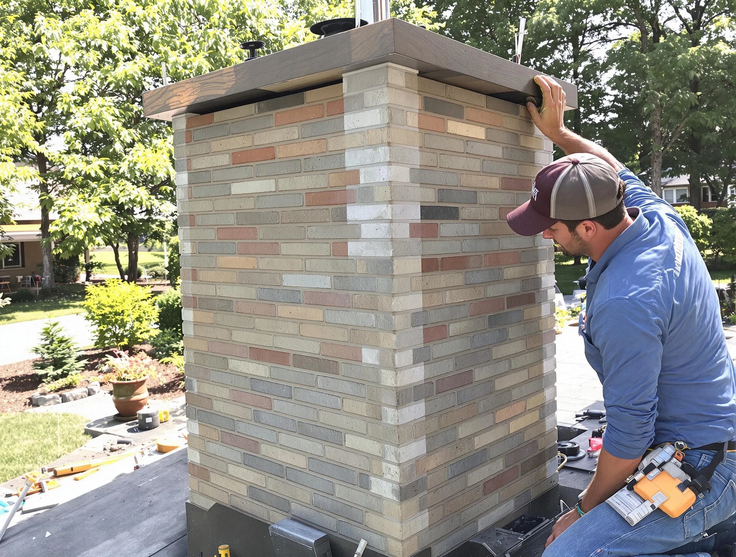 Moore Chimney Sweep completing a modern chimney remodel in Moore, OK