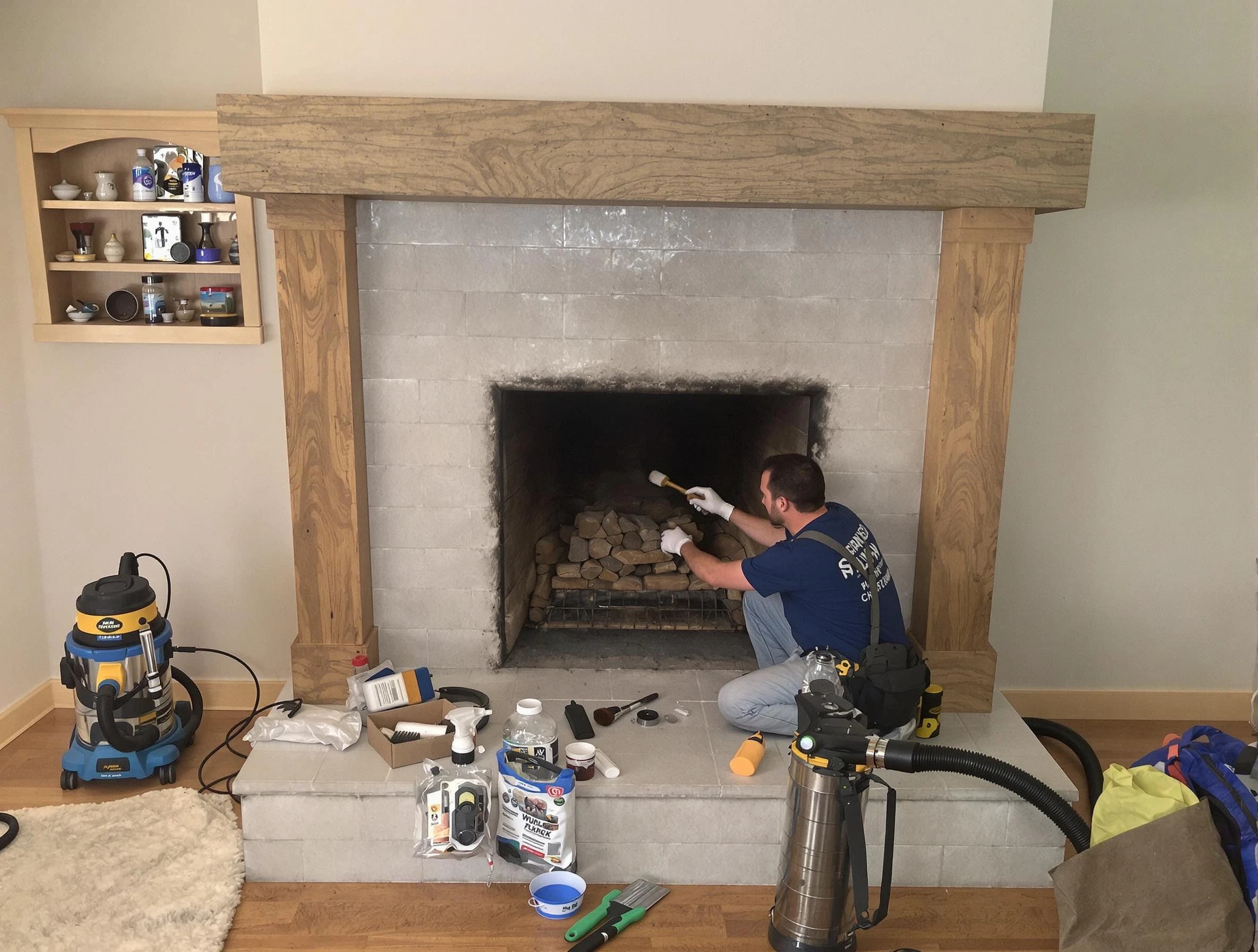 Detailed creosote removal process by Moore Chimney Sweep in Moore, OK