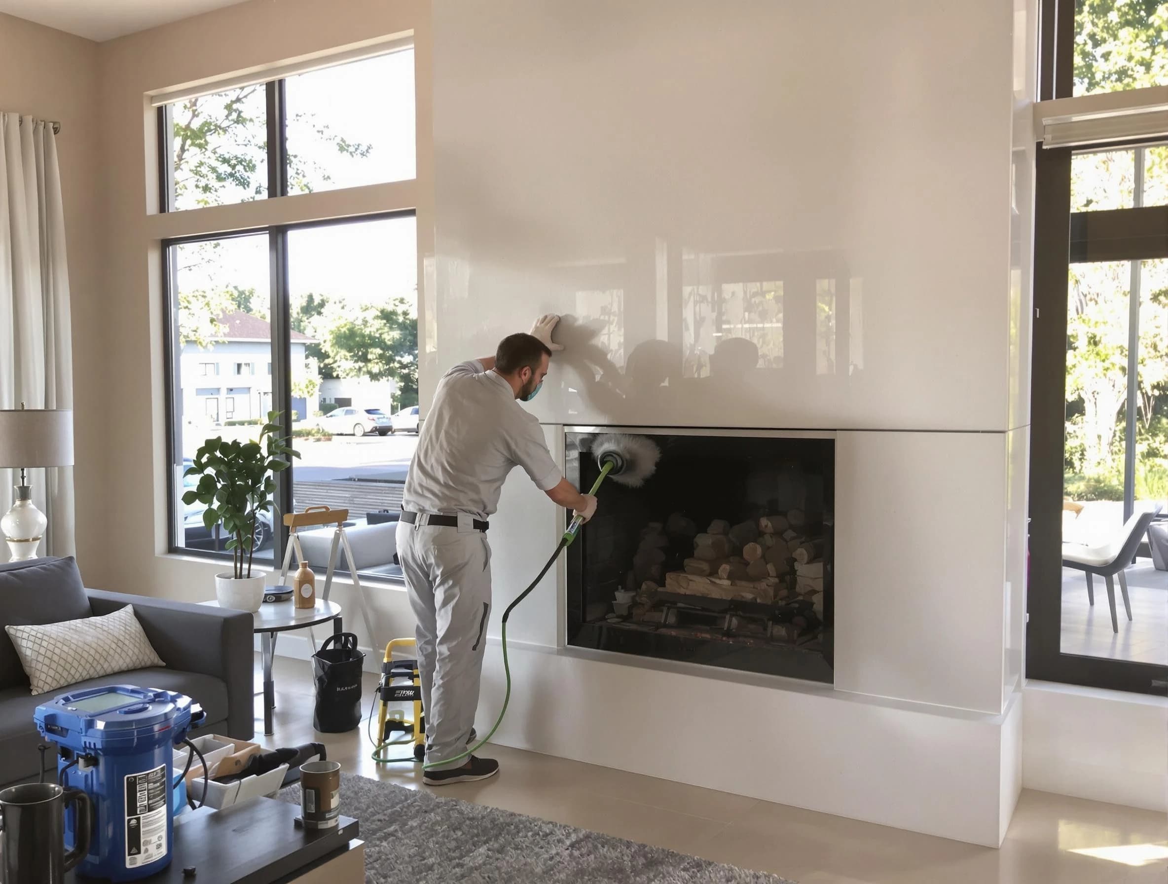 Moore Chimney Sweep performing thorough soot removal in Moore, OK