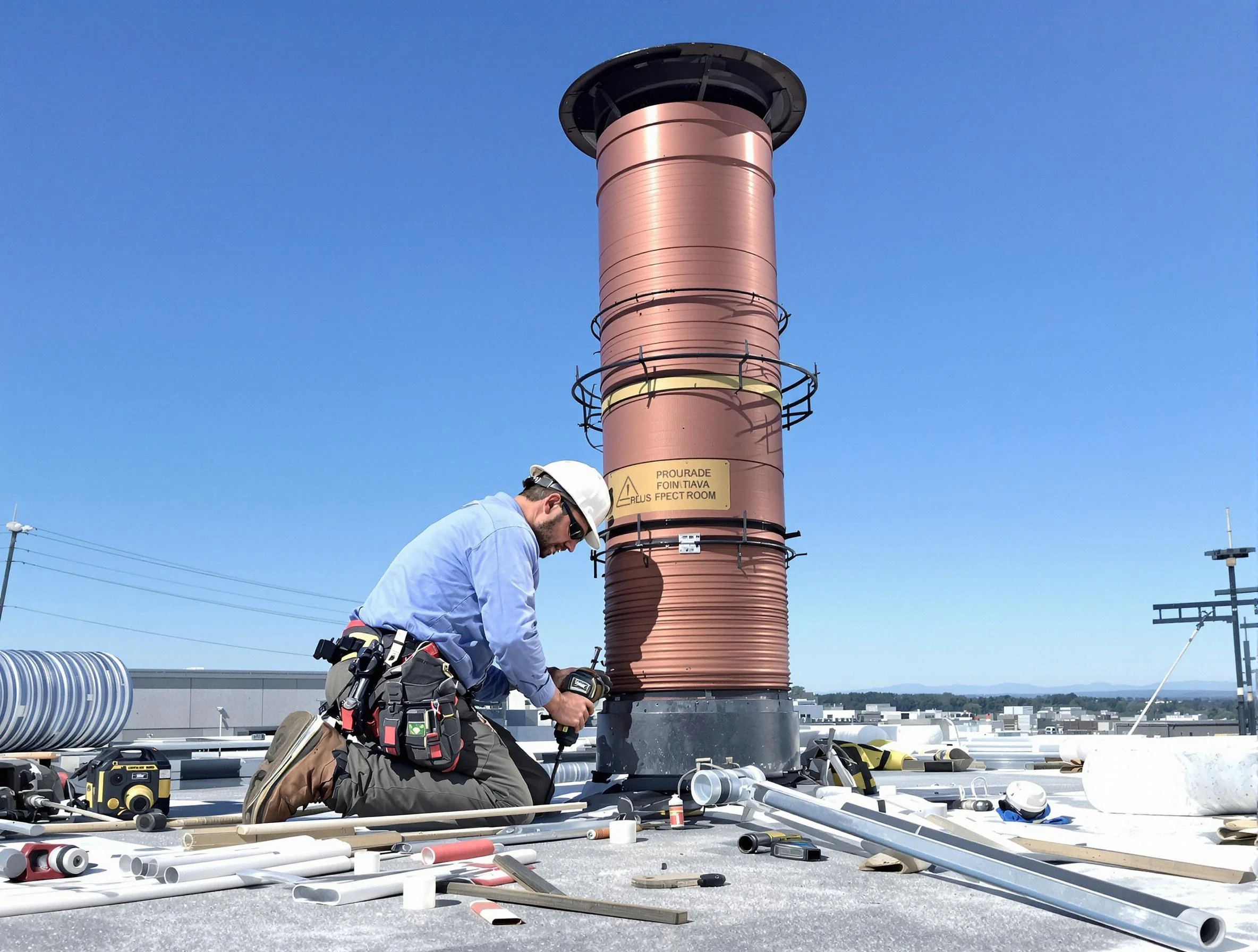 Installed chimney liner by Moore Chimney Sweep in Moore, OK