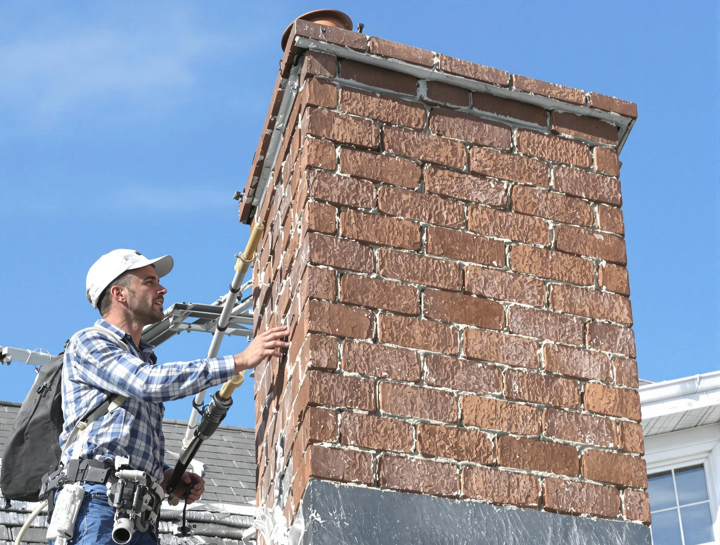 Brickwork for a chimney rebuild by Moore Chimney Sweep in Moore, OK