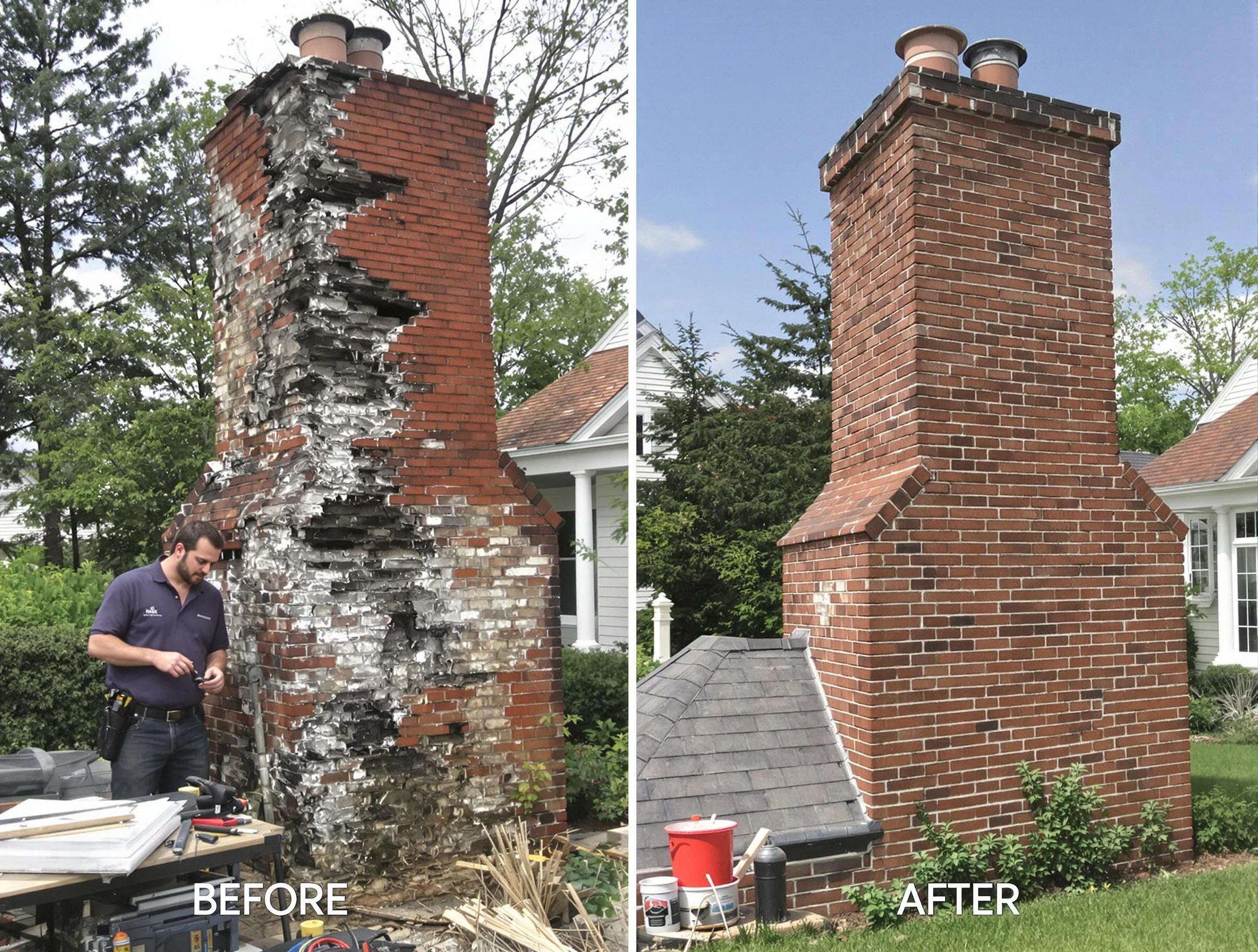 Moore Chimney Sweep performing a full chimney restoration in Moore, OK