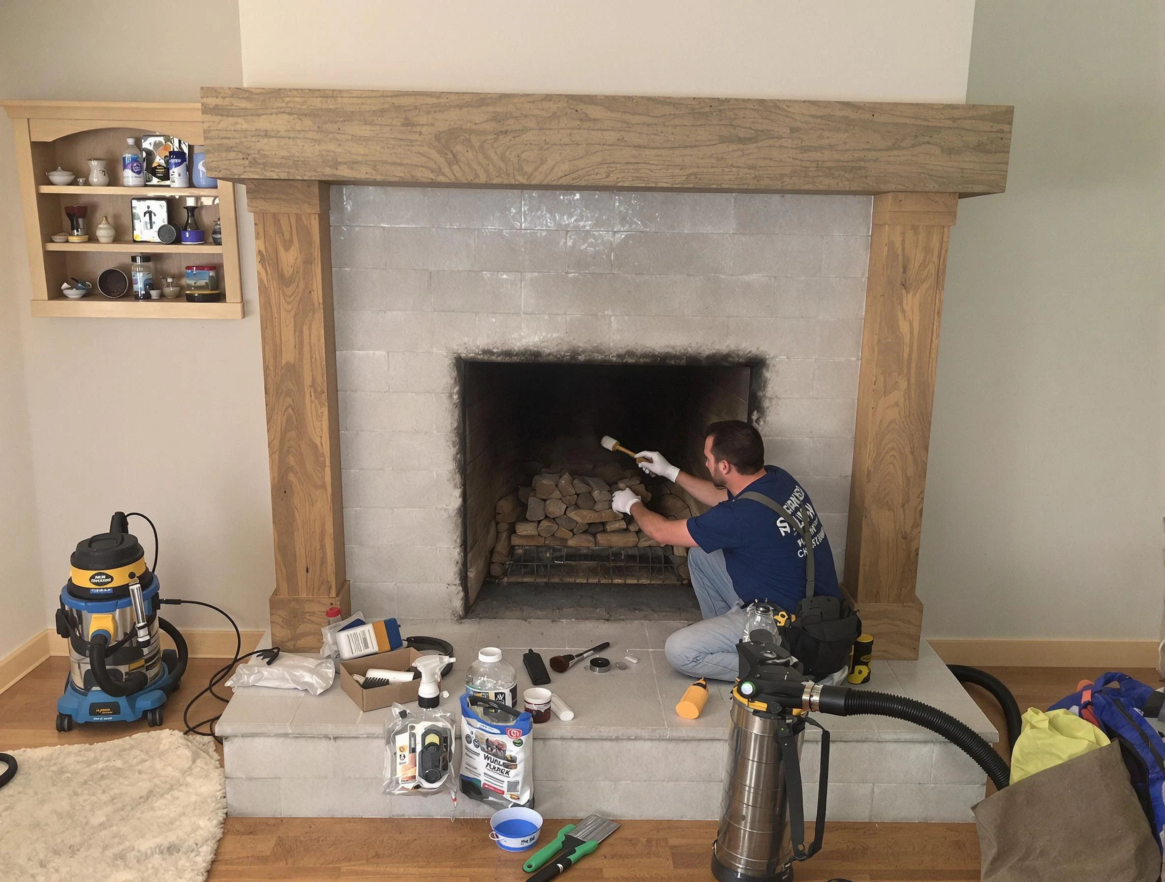 Detailed creosote removal process by Moore Chimney Sweep in Moore, OK