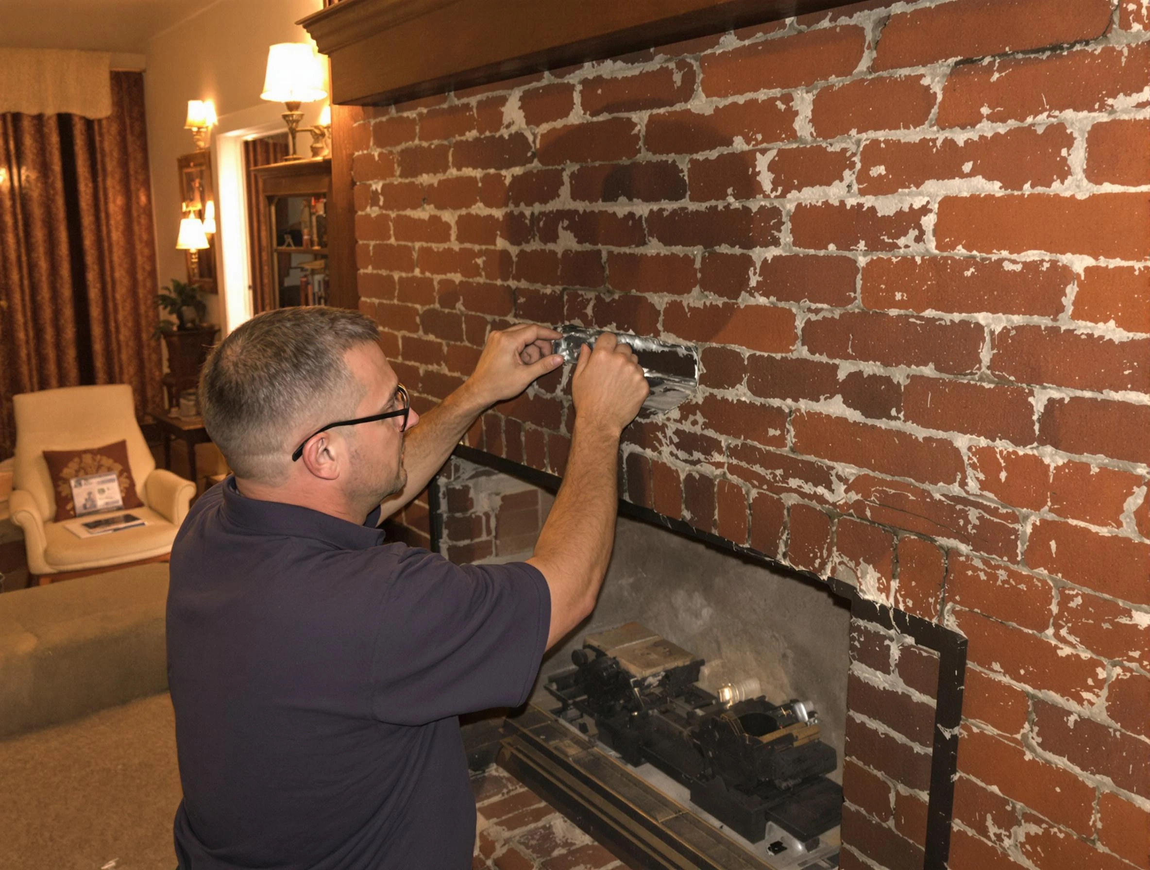 Moore Chimney Sweep expert fixing a fireplace in Moore, OK